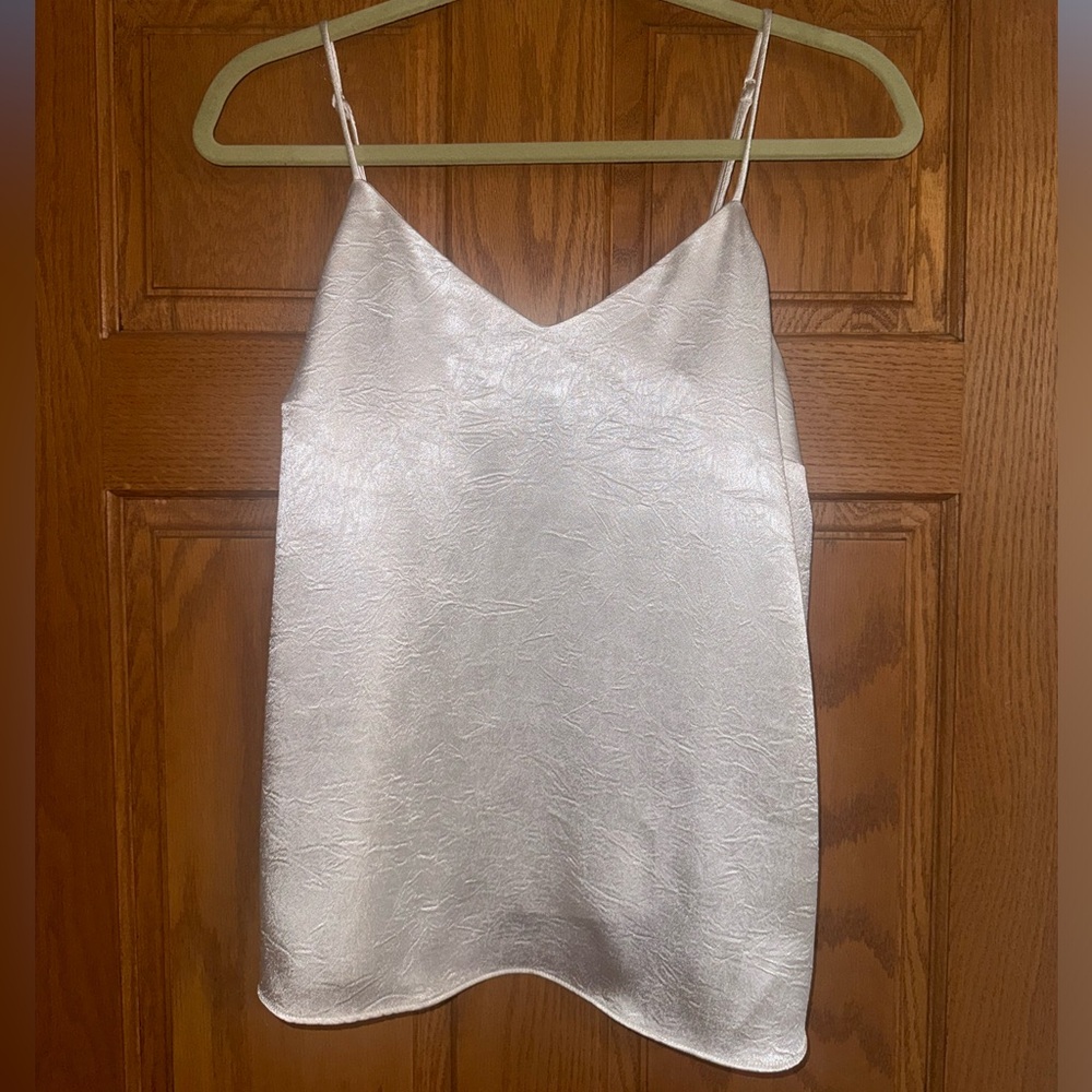 Nine West crinkle satin tank top